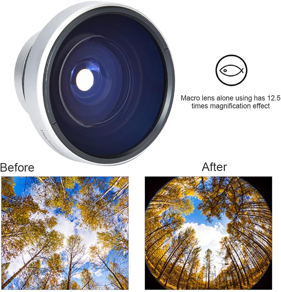 37 Mm Fisheye 37Mm Fisheye Lens 9×8×9 Silver Strong Applicability 37Mm 0.25X Super Fisheye Additional Lens For 37Mm Caliber Camera Lenses - Image 9