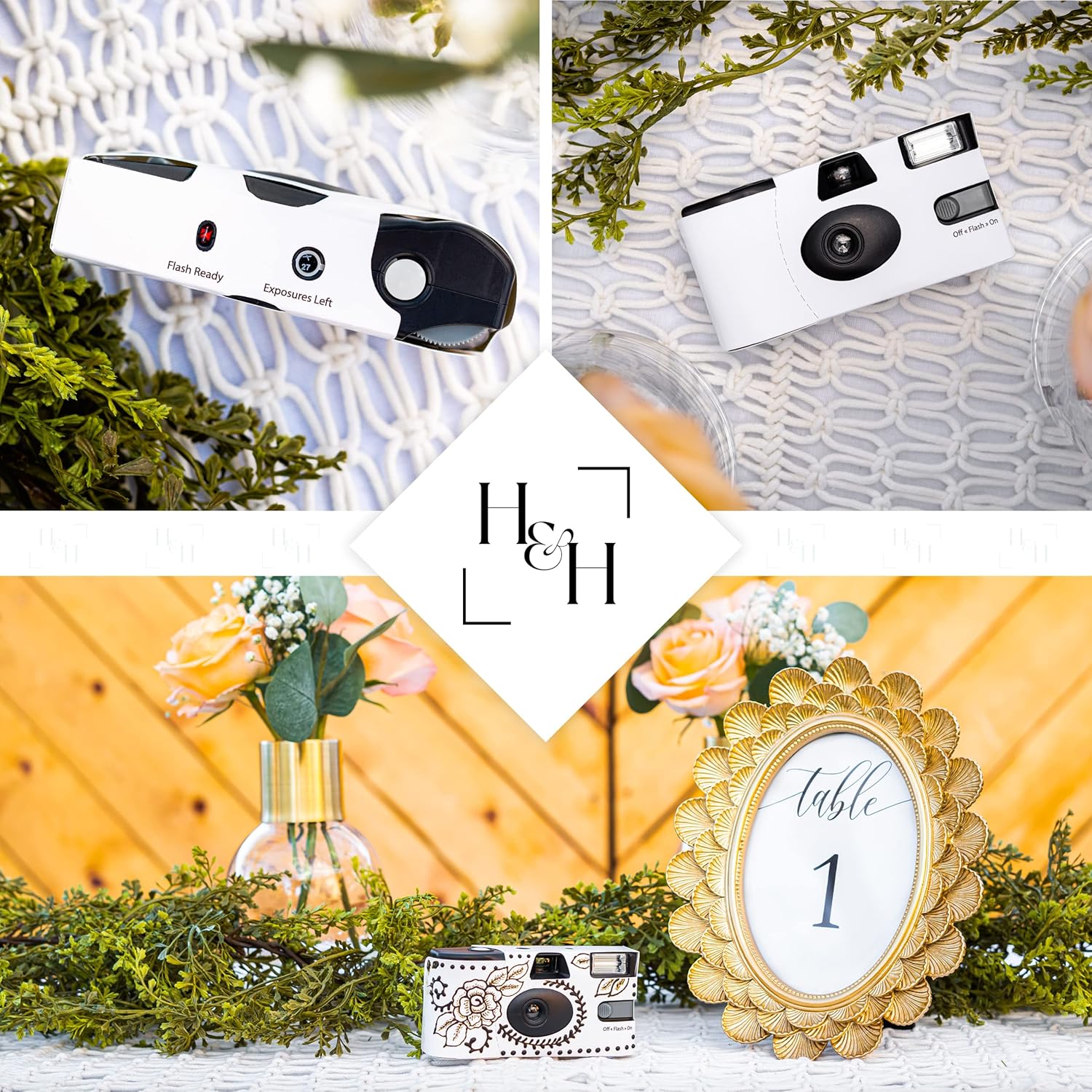 White Disposable Cameras for Wedding (12 Pack) – Deluxe Disposable Camera Bulk Set Perfect for Weddings! – Includes Carrying Tote & Development Discount – USA-Made Film, 27 Photos - Image 6