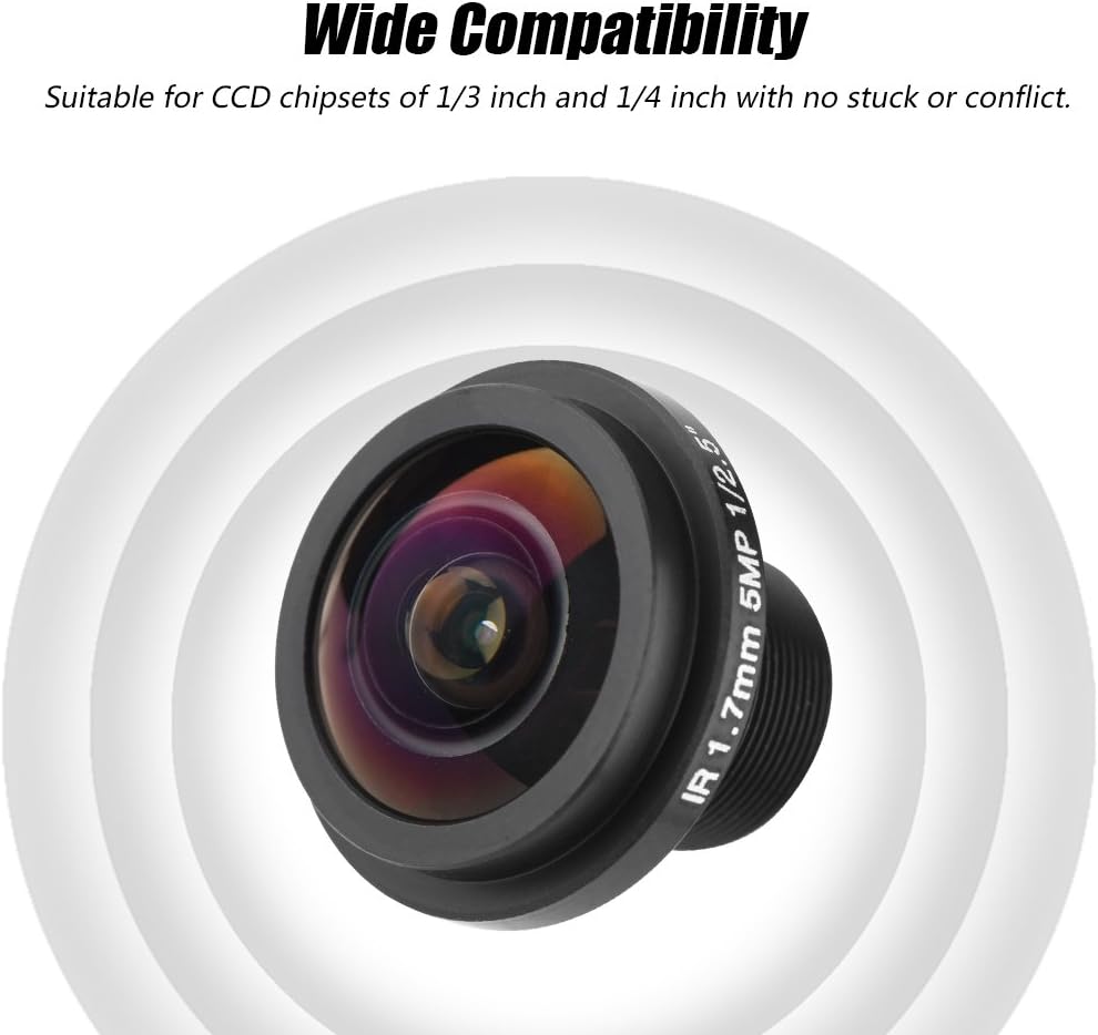 Security Camera Lens, 5MP HD Fisheye Security Camera Lens 1.7mm Length 185¡ãCCTV Lens for Fisheye Security Cam (Black) - Image 6