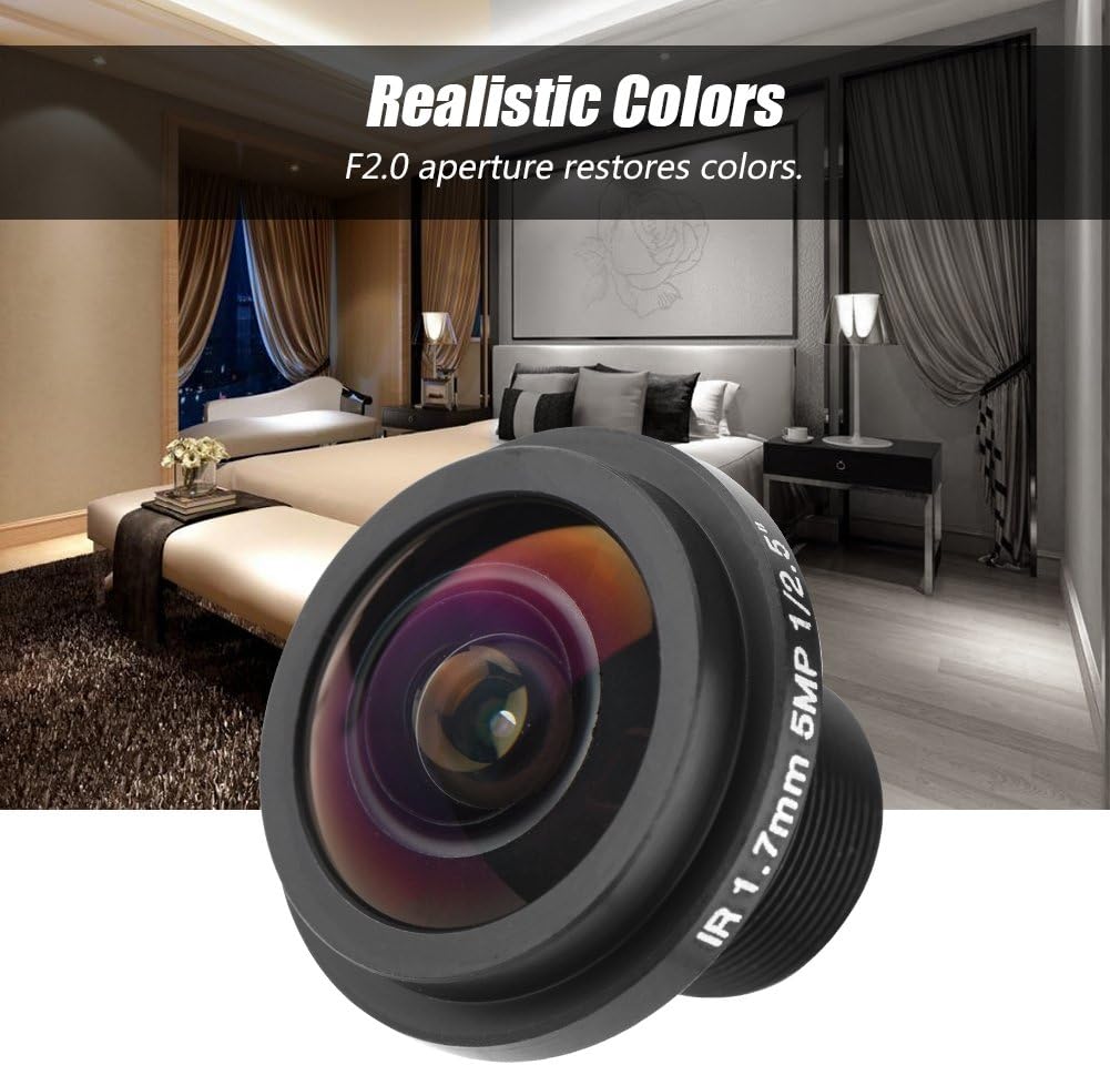 Security Camera Lens, 5MP HD Fisheye Security Camera Lens 1.7mm Length 185¡ãCCTV Lens for Fisheye Security Cam (Black) - Image 7