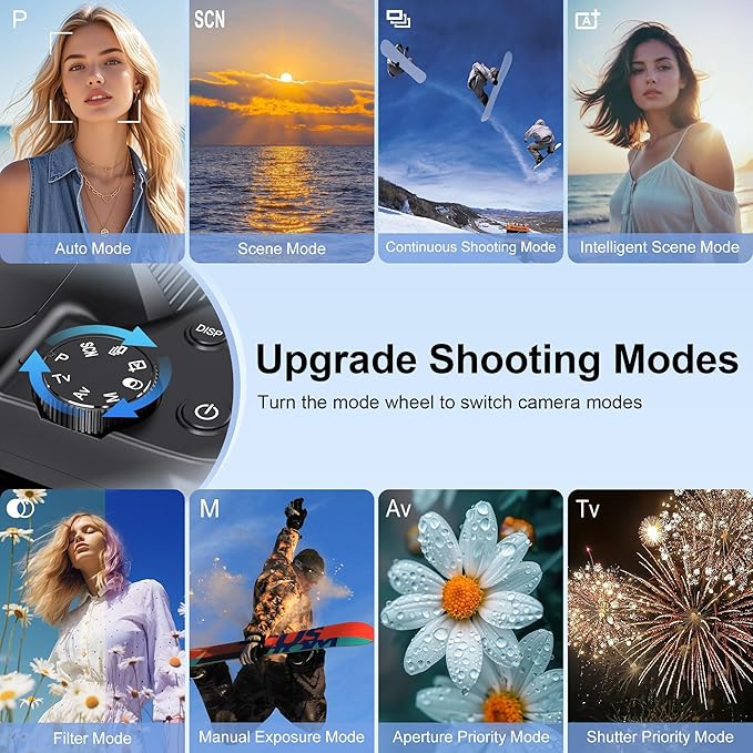 4K Digital Cameras for Photography, 12X Optical Zoom 72MP Vlogging Camera for YouTube with 270°Flip Screen, Autofocus & Anti-Shake Camera, Wi-Fi & App-Controlled 4K Camera, 2 Batteries, 32GB SD Card - Image 3